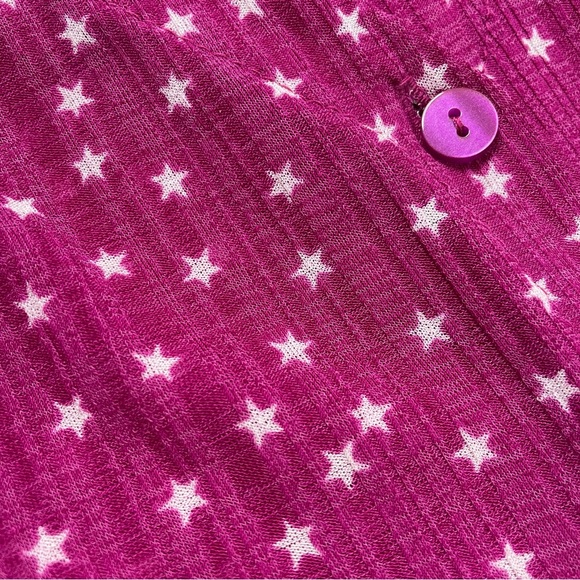 Torrid Magenta Star Crepe Button Down Tank - Picture 6 of 10